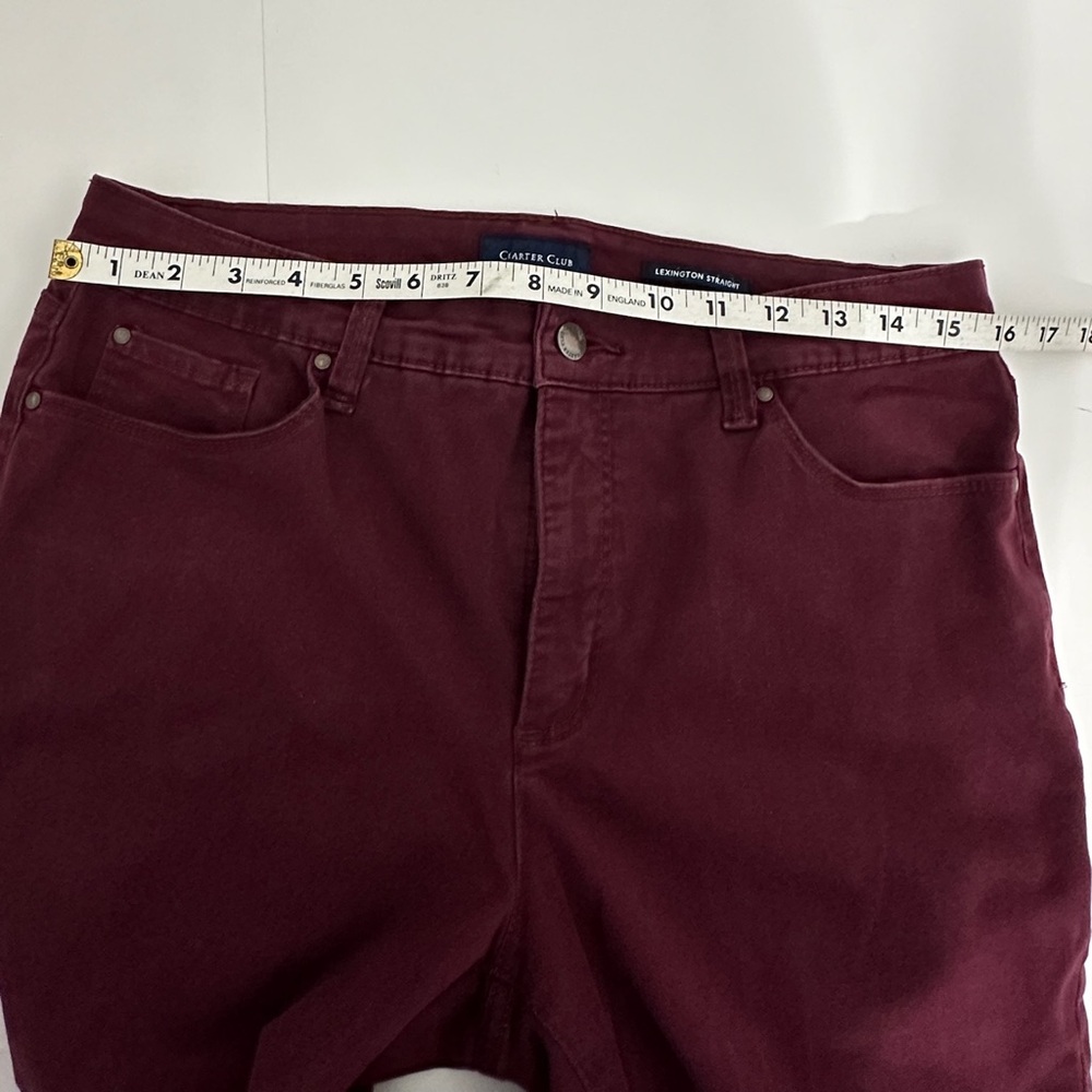 Charter Club Lexington Straight Cranberry Jeans Size 12 Coastal Preppy - Picture 9 of 12